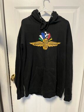 Indianapolis Motor Speedway Black Pullover Hoodie with Crest mens 2xl